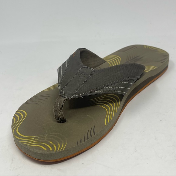 Merrell Bungee Cord Flip Flops Sandals Mens 9 Brown Green Cushioned Comfort - Picture 7 of 14